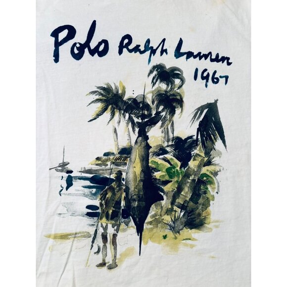 Polo Ralph Lauren Swordfish Beach Graphic Tee Mens XL 48" Coastal 1967 - Picture 2 of 7